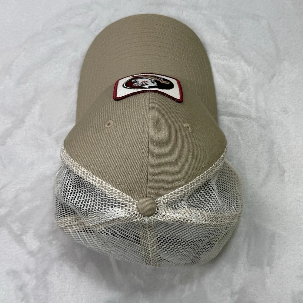 Nike Florida State Seminoles Mesh Trucker Hat Patch Tan White NCAA‎ Licensed
